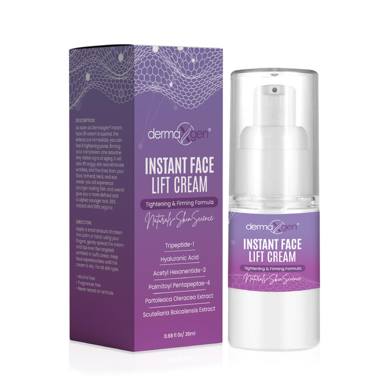 DERMAXGEN Instant Face Lift Cream - Peptide Complex Tightening, Lifting & Firming Cream Organic Instant Formula For Facial, Neck, Chest And Skin Anti