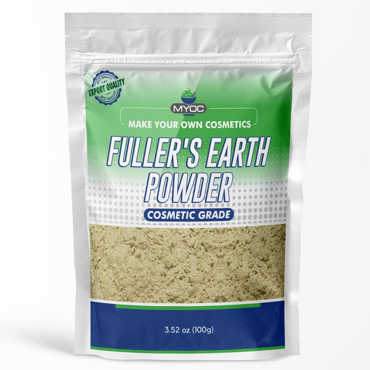 MYOC Fuller's Earth Powder - 3.52 Oz (100g) - Premium Cosmetic Grade Multani Mitti Clay for Face Masks and Skincare - Bulk Packaging for DIY Beauty T