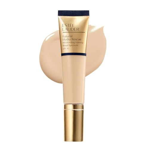 Estée Lauder Futurist Hydra Rescue Moisturizing Foundation Makeup SPF 45 for a 12-Hour Glow, 1.2 Fl Oz, 1W2 Sand