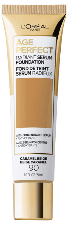 L'Oreal Paris Age Perfect Radiant Serum Foundation with SPF 50, Caramel Beige, 1 Ounce