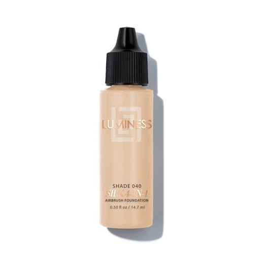 Luminess Air Silk 4-In-1 Airbrush Foundation- Foundation, Shade 040 (.5 Fl Oz) - Sheer to Medium Coverage - Anti-Aging Formula Hydrates and Moisturiz