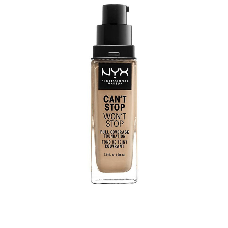 NYX PROFESSIONAL MAKEUP Can't Stop Won't Stop Foundation, 24h Full Coverage Matte Finish - Soft Beige