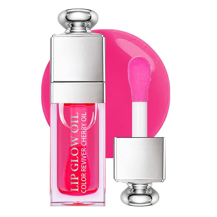 GECOMO Hydrating Lip Glow Oil, Moisturizing Lip Glow Oil, Nourishing Glossy Transparent Lip Oil, Plumping Lip Oil, Lip Balm, Non-sticky Tinted Toot L