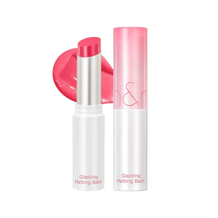 rom&nd GLASTING MELTING BALM 02 Lovey Pink | K-Beauty Vegan Tinted Lip Balm for Dewy, Hydrated, & Plump Lips | Non-Sticky Glossy Finish & Buildable V