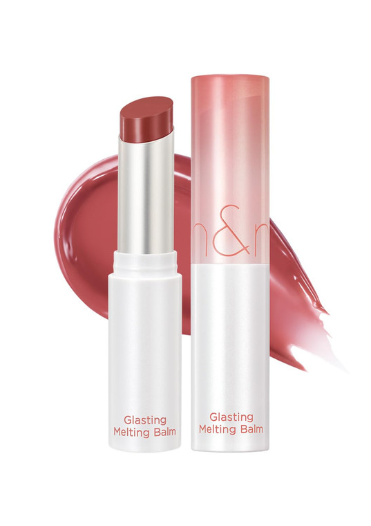 rom&nd GLASTING MELTING BALM #06 Kaya Fig - Vegan K-Beauty Tinted Lip Balm for Crystal Water-Gloss Shine, Deep Hydration & MLBB Rosy Nude Color | Non