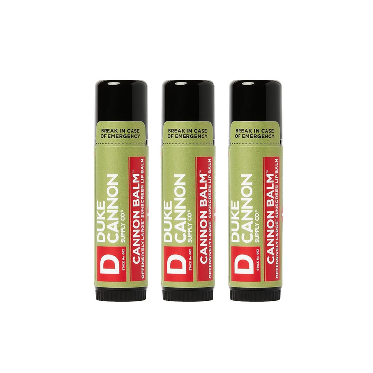 Duke Cannon Balm Tactical Lip Balm 3-Pack with SPF 15, 0.56oz  Premium Lip Protector with Organic Ingredients, Fresh Mint Flavor, Natural Beeswax, C
