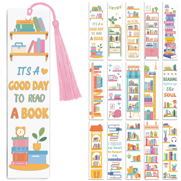 Peacoblue 30pcs UV DTF Bookmarks Transfer Stickers Wraps Cute Dog for Women Men Reading, Waterproof Bookmarkers Decal(No Blank Bookmarks) for Acrylic