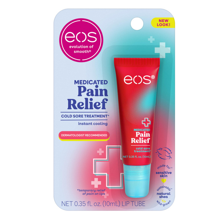 eos Medicated Lip Balm - The Fixer | Lip Care to Repair and Protect Chapped and Dry Lips | Instant Cooling and Pain Relief with Natural Ingredients |