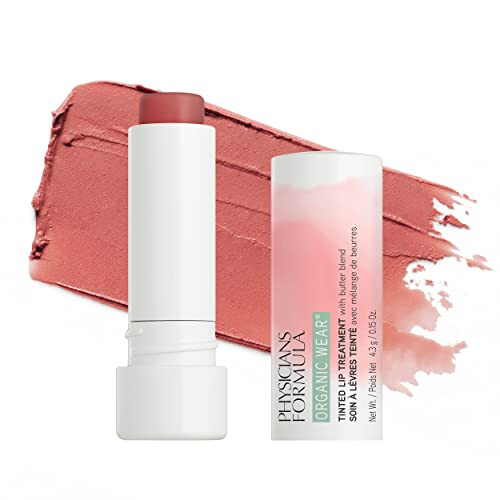Physicians Formula Organic Wear Tinted All Natural Lip Balm Treatment Tickled Pink | Dermatologist Tested, Clinicially Tested