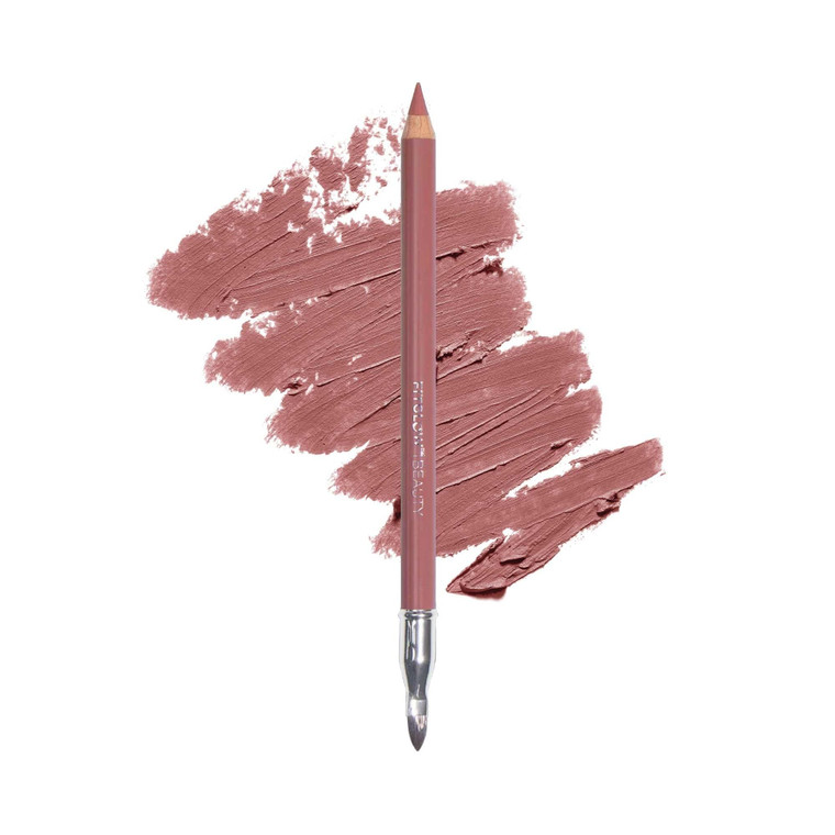 FITGLOW Beauty Vegan Lip Liner Pencil | Long-Lasting Lip Enhancer with Blending Brush | Hydrating Plumping Lip Liner | Smudge-Proof Lip Perfector | D