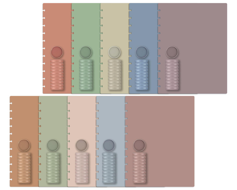 gisgfim 10 Set Discbound Notebook Cover and Disc Set 8.5 x 11 Inch Poly Cover with Disc Suitable for Letter Size Discbound Notebook Accessories for O