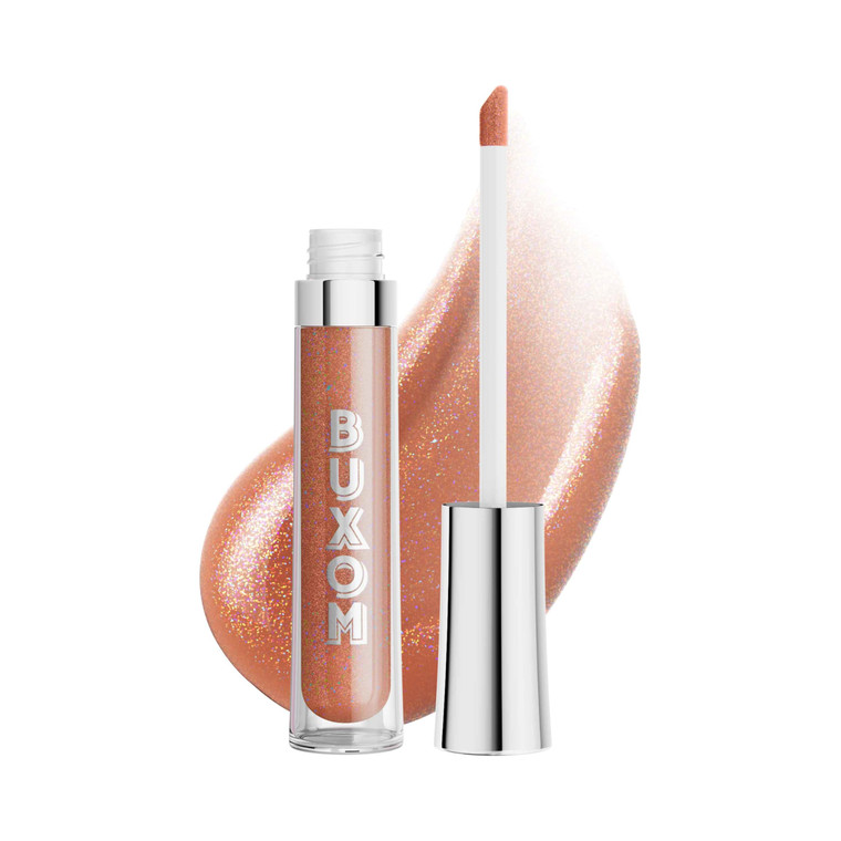 Buxom Full-On Plumping Lip Polish, Tinted Lip Plumper Gloss with Peptides & Vitamin E, High-Shine Lip Gloss that Nourishes, Vegan, AQ Sarina (Nude Br