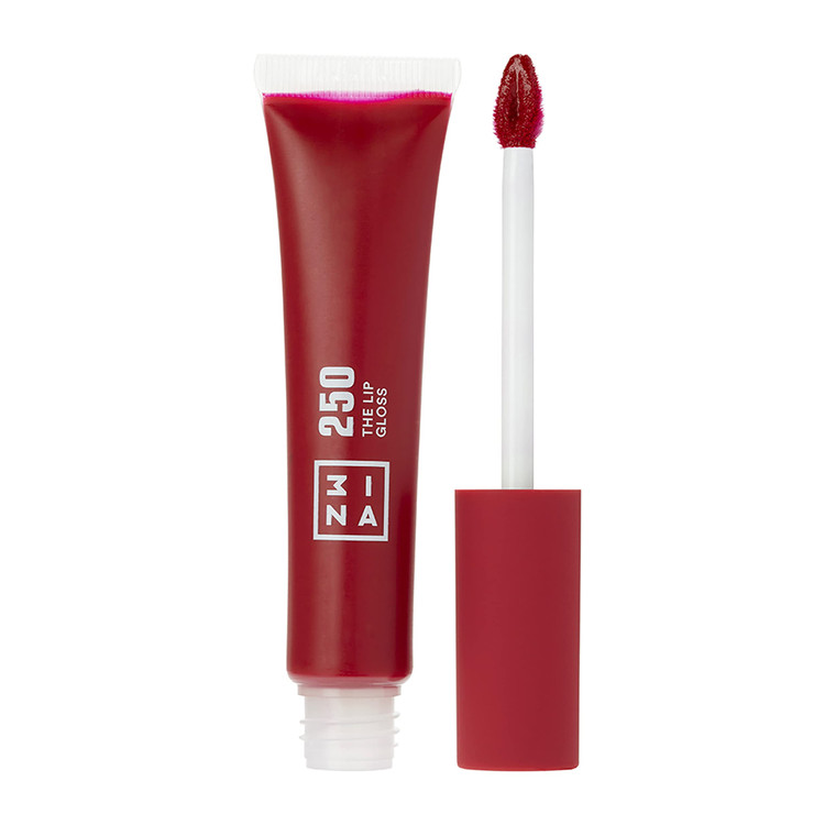3ina MAKEUP - Vegan - Cruelty Free - The Lip Gloss 250 - Dark Pink Red Lip Gloss - Mirror-effect - Glossy Look - Creamy Texture - Highly Pigmented -