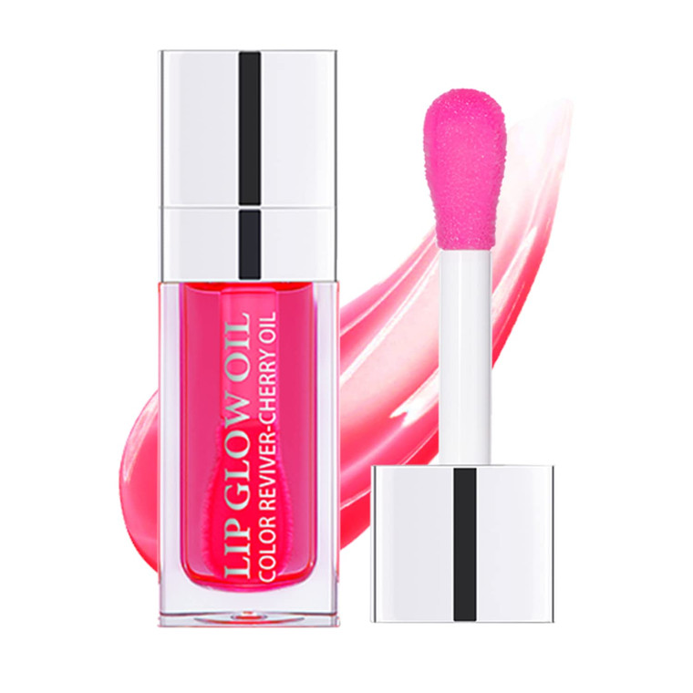 Sea-Maid Plumping Lip Oil, Hydrating Gloss Tinted Lip Balm Transparent Lip Care, Big Brush Head Glitter Shine, Long Lasting Nourishing Non-sticky Fre