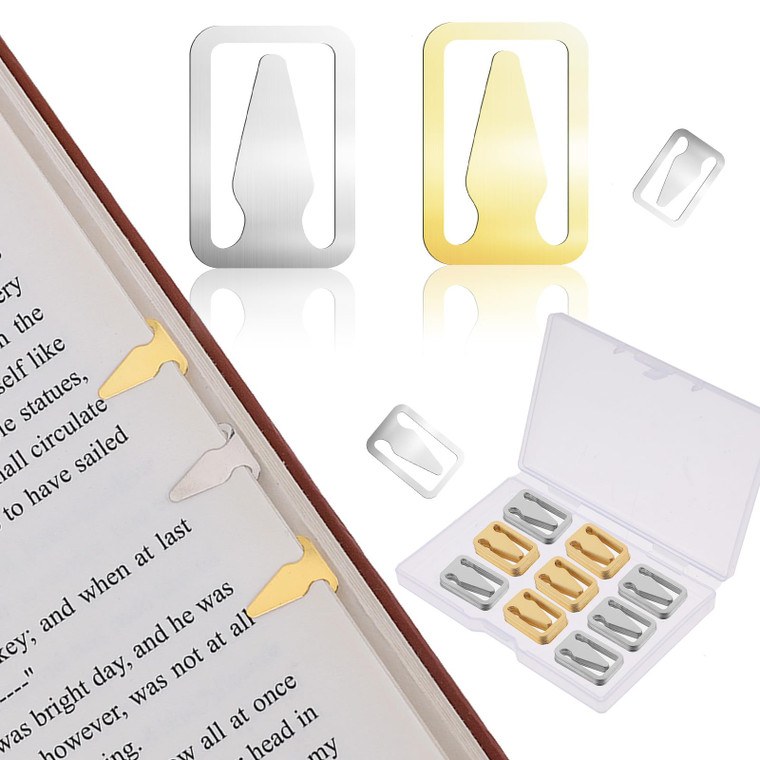 100 Pcs Metal Book Line Markers, Mini Thin Stainless Steel Page Marker Clips Mixed Book Darts Bookmarks in Gold and Silver Annotation Supplies for Re