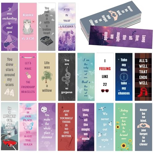 120Pcs Music Inspired Bookmarks Music Star Album Quotes Book Marks Bulk for Fans Gifts Popular Singer Book Lovers Accessories Party Favors for Bookis