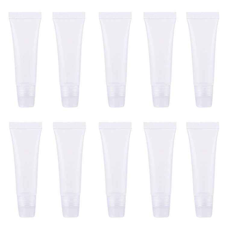 Wowlife 8ml Mini Clear Empty Lip Gloss Balm Container Soft Tubes Makeup Box (100 Pcs)