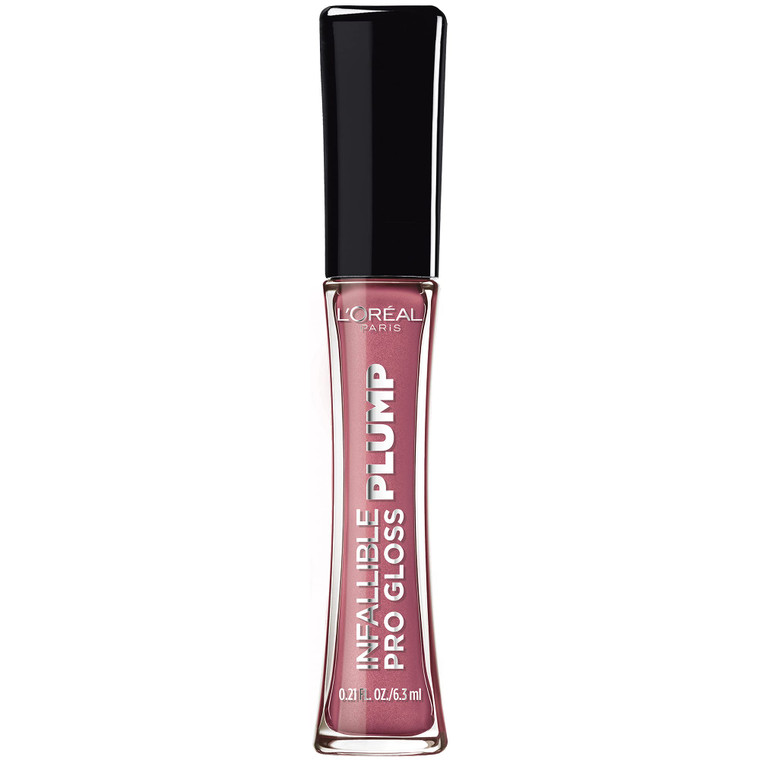 L'Oreal Paris Infallible Pro Gloss Plump Lip Gloss with Hyaluronic Acid, Long Lasting Plumping Shine, Lips Look Instantly Fuller and More Plump, Mauv