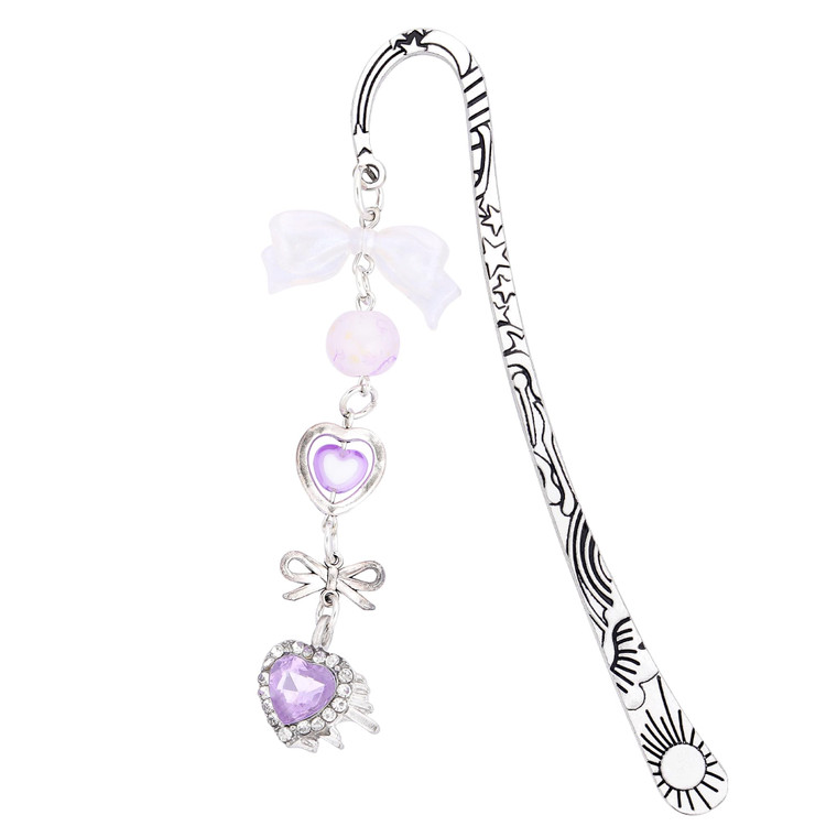 Berirexrion Fantasy Fairy Metal Bookmark - Unique Y2K Book Mark Charm Bow Beads Aesthetic Page Marks Appreciation Gifts for Reading Lovers Women Girl