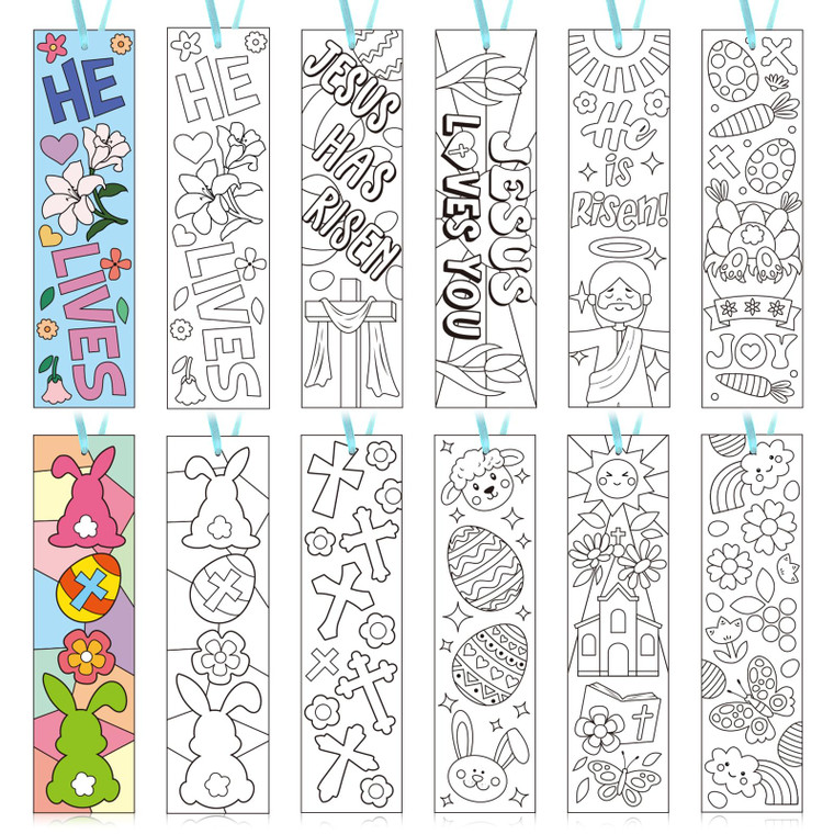 Dunzoom 200 Pcs Color Your Own Bookmarks for DIY Coloring Blank Paper Bookmark Classroom Art Craft Supplies for Teachers Students Birthday Gift Party
