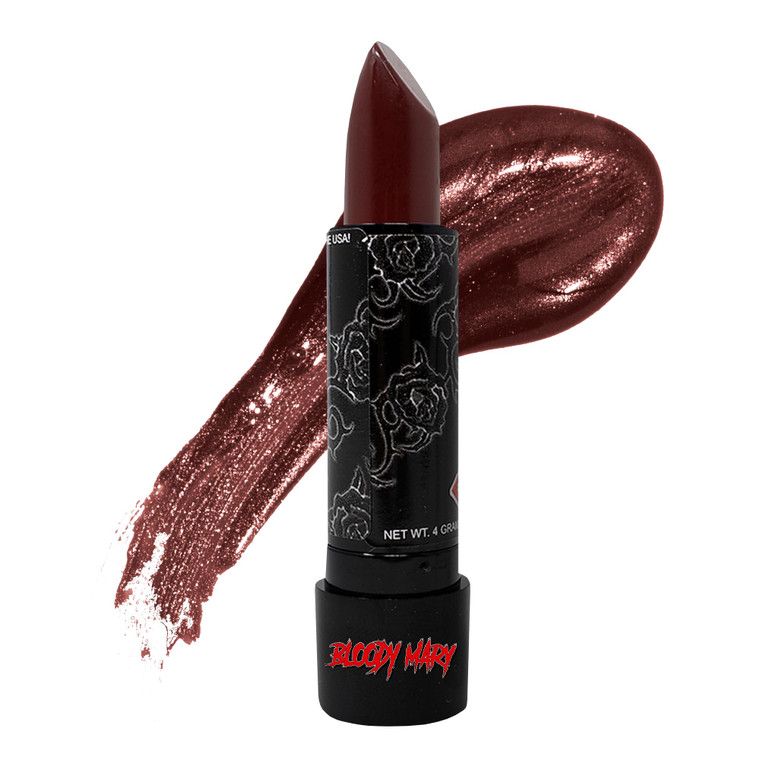 Bloody Mary Lipstick Professional Hollywood Makeup Quality -Creamy & Long Lasting  Fashionable Eccentric Gothic Style - Ideal For Halloween - Unique