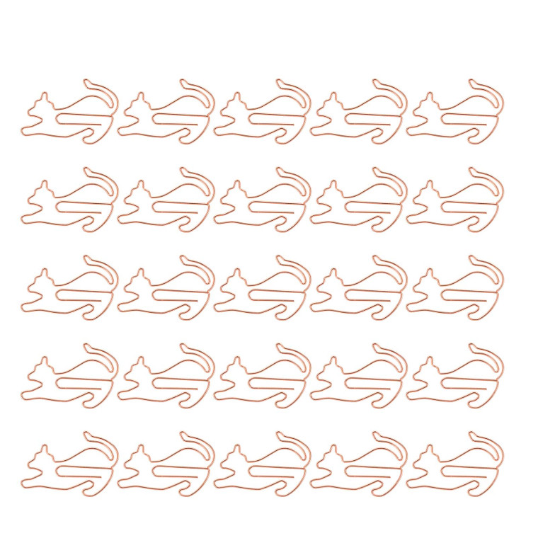Kisangel Cat Shaped Paper Clips 25 Pcs Metal Animal Clip Bookmarks Gold Decorative Clips for Office School Organizing Notes Photos