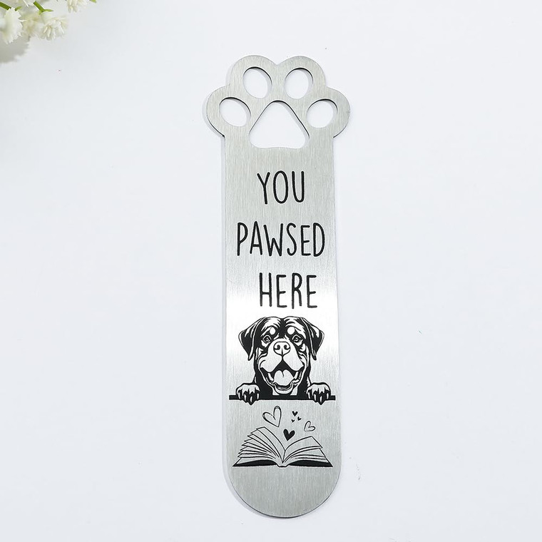 1Pcs Funny Pet Dog Paw Stainless Steel Book Mark - Metal Bookmarks for Book Lovers Stationery Gifts for Dog Lovers Office Supplies Birthday Gifts for