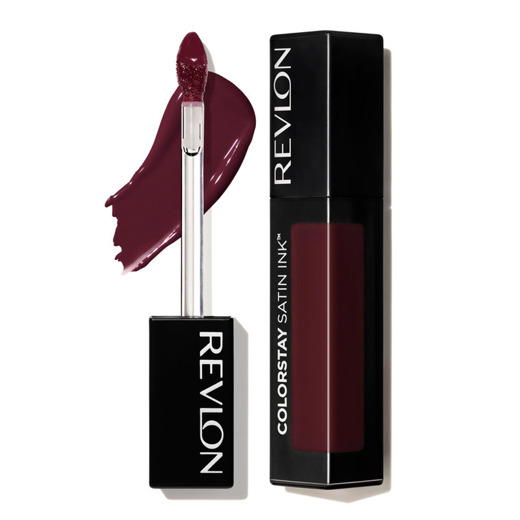 REVLON ColorStay Satin Ink Crown Jewels Liquid Lipstick, Longlasting & Waterproof Lipcolor, Moisturizing Creamy Formula Infused with Black Currant Se