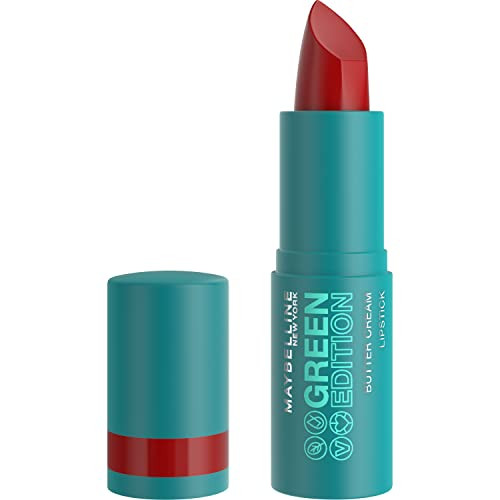 Maybelline Green Edition Butter Cream High-Pigment Bullet Lipstick, Musk, Orange Red, 0.12 oz