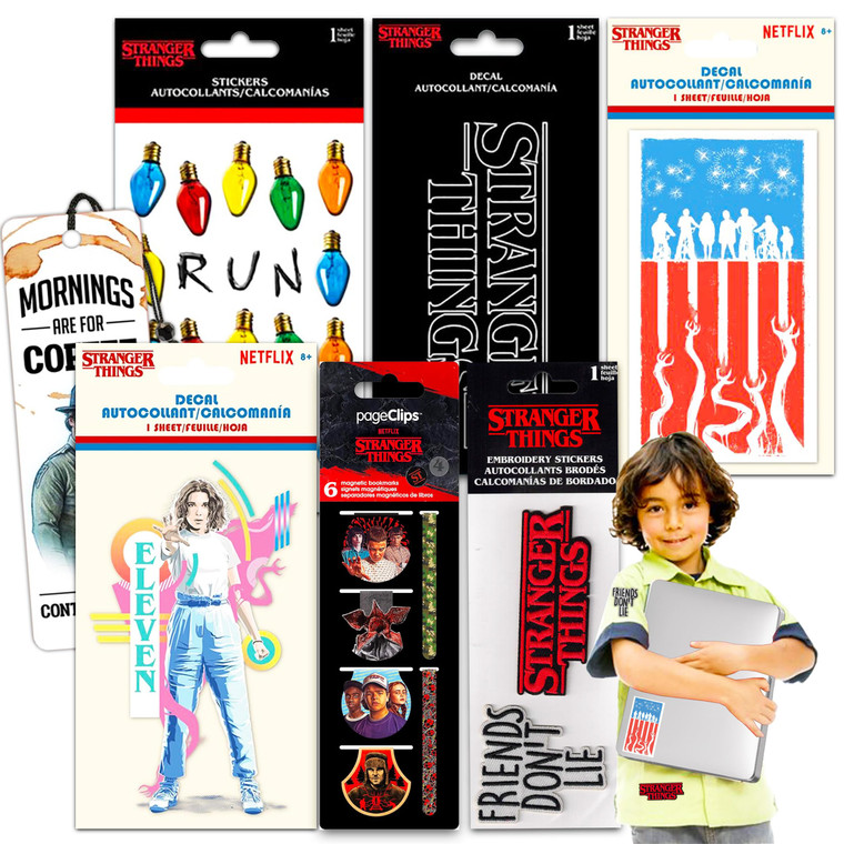 Stranger Things Office and School Supplies Set - Bundle with 6 Pc Page Clips, Phone Decals, Stickers, and Bookmark Page Marker | Stranger Things Offi
