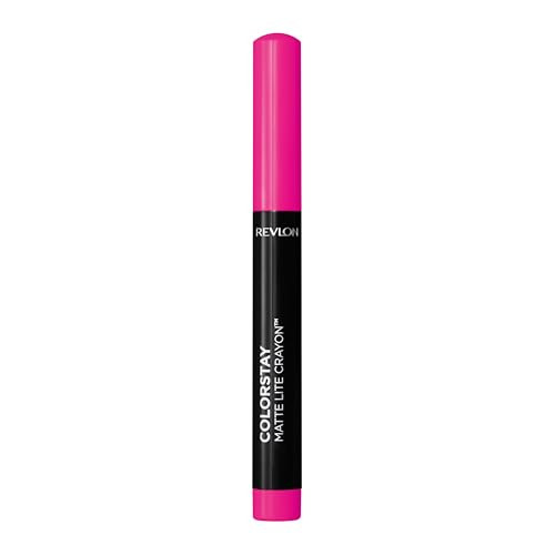 REVLON ColorStay Matte Lite Crayon Lipstick with Built-in Sharpener, Smudge-proof, Water-Resistant Non-Drying Lipcolor, 007 Mile High, 0.049 oz