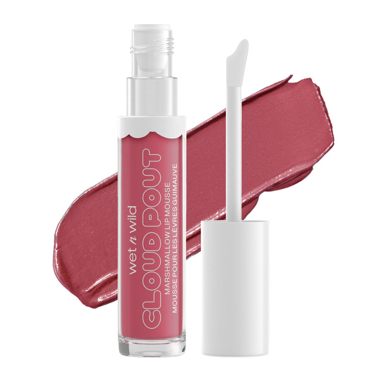 wet n wild Lip Cream Cloud Pout w/Marshmallow, Pink Marsh To My Mallow | Argan Oil | Vitamin E