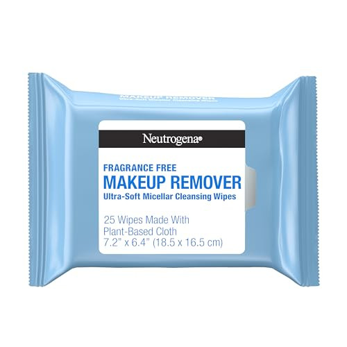 Neutrogena Fragrance-Free Makeup Remover Wipes, Daily Ultra-Soft Micellar Cleansing Wipes Gently Remove Oil & Waterproof Makeup, Hypoallergenic, Made