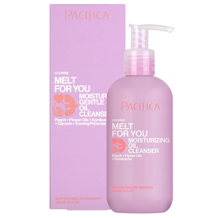Pacifica Melt For You Facial Cleansing Oil  Hydrating Daily Face Wash & Makeup Remover Oil Cleanser for All Skin Types, Gentle Non-Comedogenic, Vega