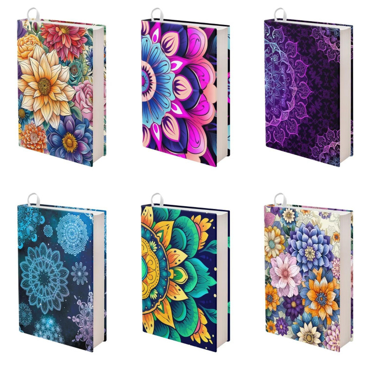 Jeiento Mandala Boho Blossom Bible Covers Set of 6 Stretchable Paperback Book Protector Washable and Reusable Supply for Teenager Adult,Suitable for