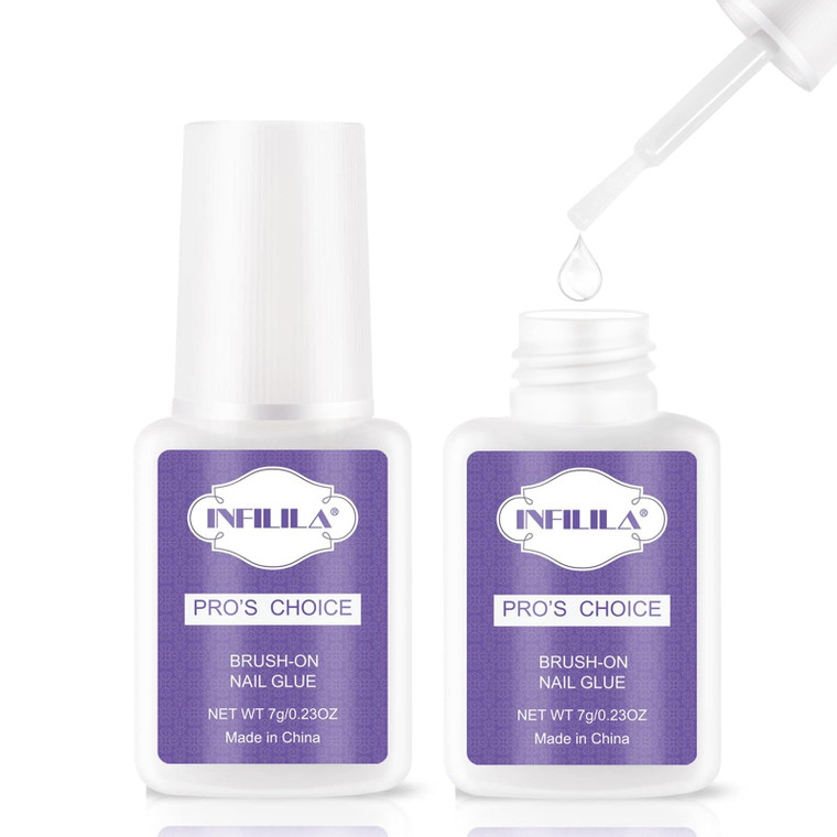 NXJ INFILILA Professional Brush On Nail Glue Arcrylic Nail Glue Nail Glue for Acrylic Nails Strong Nail Glue Professional Nails Glue Adhesive Press O