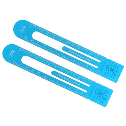 Kozelo 2pcs Metric Straight Ruler - [12cm] Aluminum Scales on Both Sides Metal Note Bookmark Clip Ruler Silver Tone for Measurement Drawing Office Cl