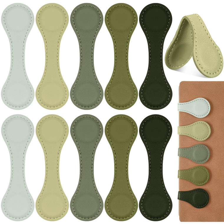 Motiskyy 10 Pcs Leather Magnetic Bookmarks for Women Handmade Page Markers Colorful Magnetic Bookmarks for Women Students Teachers Book Lovers Readin