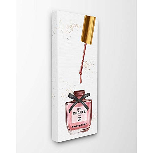Stupell Industries Makeup Nail Polish Brush Pink Fashion Design Canvas Wall Art, Multi-Color