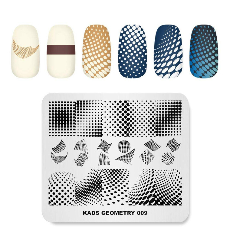 Rolabling Stamping Plate - Fashion Geometry Dots Abstract Spots Points Theme Multi-Pattern Stamp Print Image Template for Nail Art Design