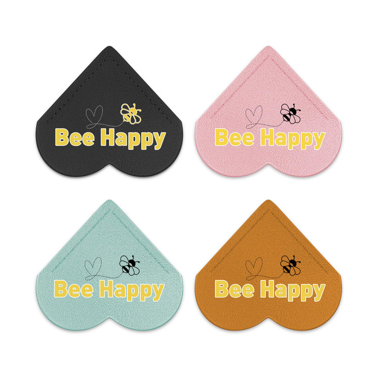 LSVGSAK Leather Heart Bookmarks - 4pcs Corner Page Bee Book Marks Accessories for Women Friends Teachers Students Book Reading Lovers,for School Home
