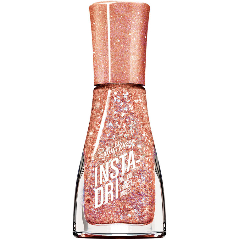 Sally Hansen Insta-Dri Nail Polish | Quick Dry, Long Lasting, Streak-Free Shine |Semi-Opaque, Glittery | 258 Shooting Star | Sparkling Champagne Nail