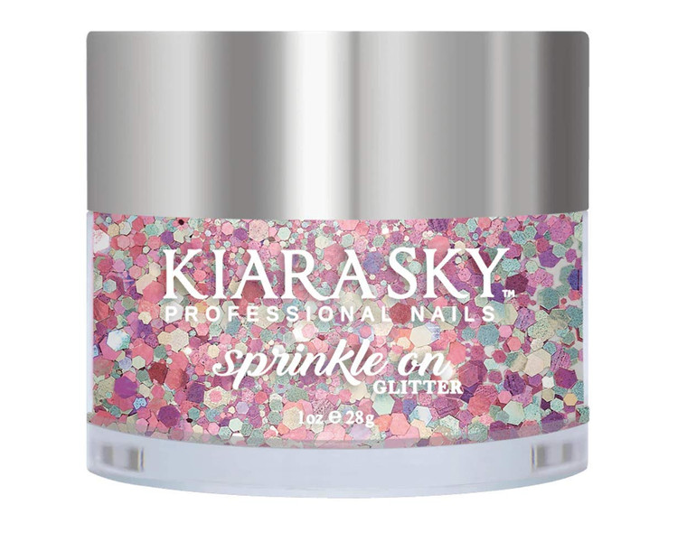 Kiara Sky 3D Glitter Nail Art | Sprinkle On Collection 1 oz | Mix with Acrylic, Gel Polish or dip Powder | I Don't Pink So