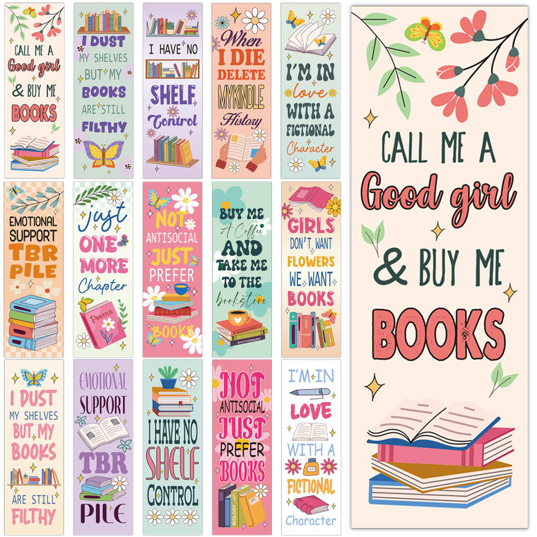 150 Pcs Funny Bookmarks for Reading Women, Paper Book Marks Bulk for Girls Kids, Cute Page Marker Clips for Book Lovers Gifts for Students Teachers O