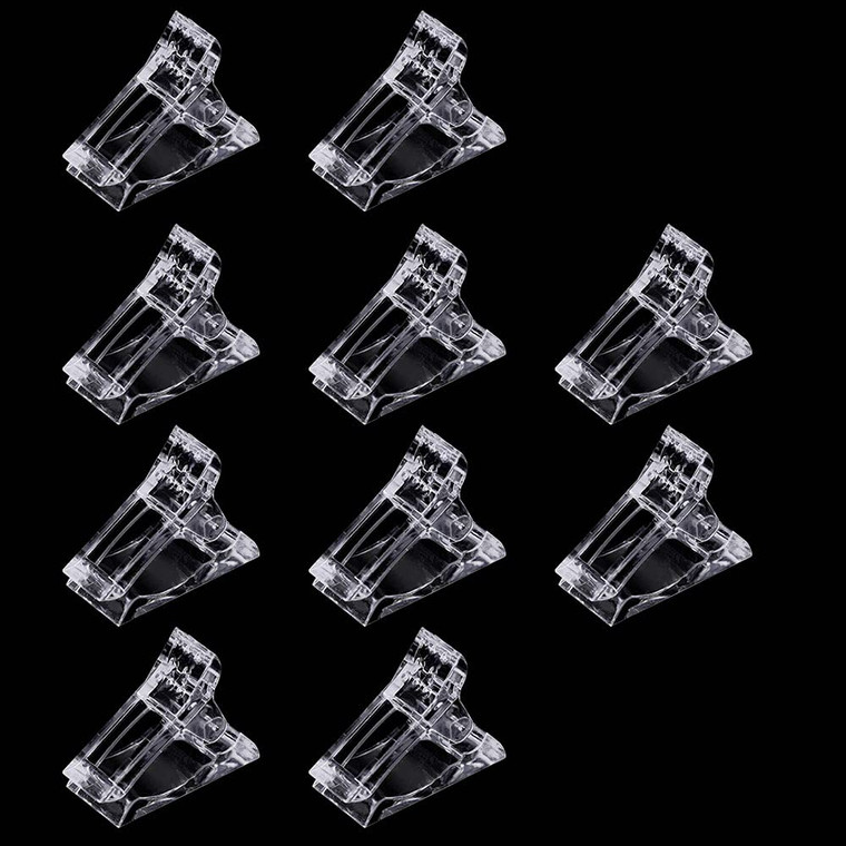 DRDS 10Pcs Nail Tips Clip for Quick Building Polygel nail forms Nail clips for polygel Finger Nail Extension UV LED Builder Clamps Manicure Nail Art