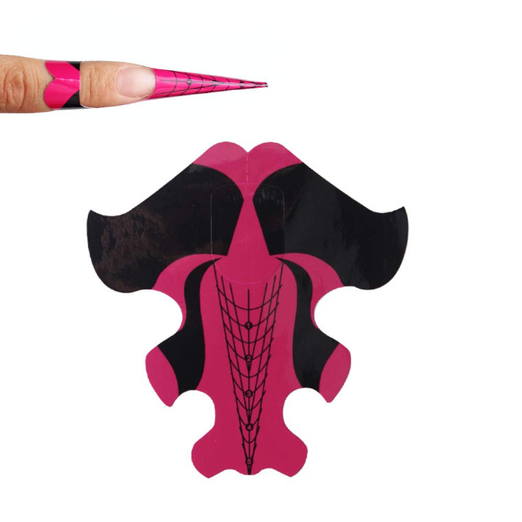 Yigo 100Pcs Nail Form Extension Sticker Self-Adhesive Nail Tips Guide, Gel Nail Stickers for Poly Gel/Extension/Acrylic Nail Molds Builder, Nail Art