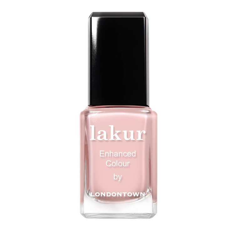 LONDONTOWN lakur Nail Polish - Chip-Resistant, Non-Toxic, Conditions & Hydrates Nails | Glossy Soft Sheer Pink, Invisible Crown, .40 fl oz