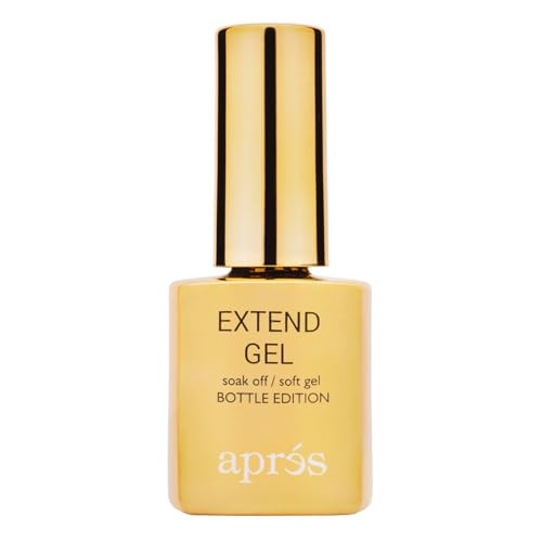Apres Nail Extend Gel Gold Bottle | 15mL | Premium Quality | Soft Gel, Gel-X Tips Adhesive, Easy Application, Easy Removal, Soak Off, Applicator Incl