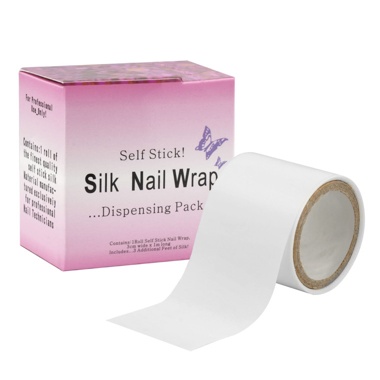 Chrontier Silk Nail Wrap Instant Reinforce Repair Bandage Tape Protector Self Adhesive Easy Trimmerable for UV Gel Acrylic Nail Art Extension Fibergl