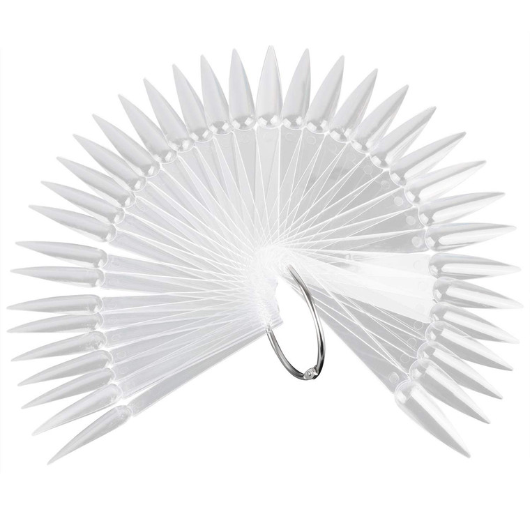 160 Pieces Clear Nail Swatch Display Sticks Stiletto Nail Polish Color Sample Sticks with Metal Ring